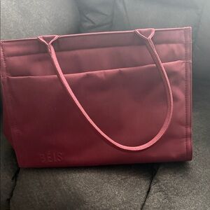 BEIS Deep Red Tote Bag